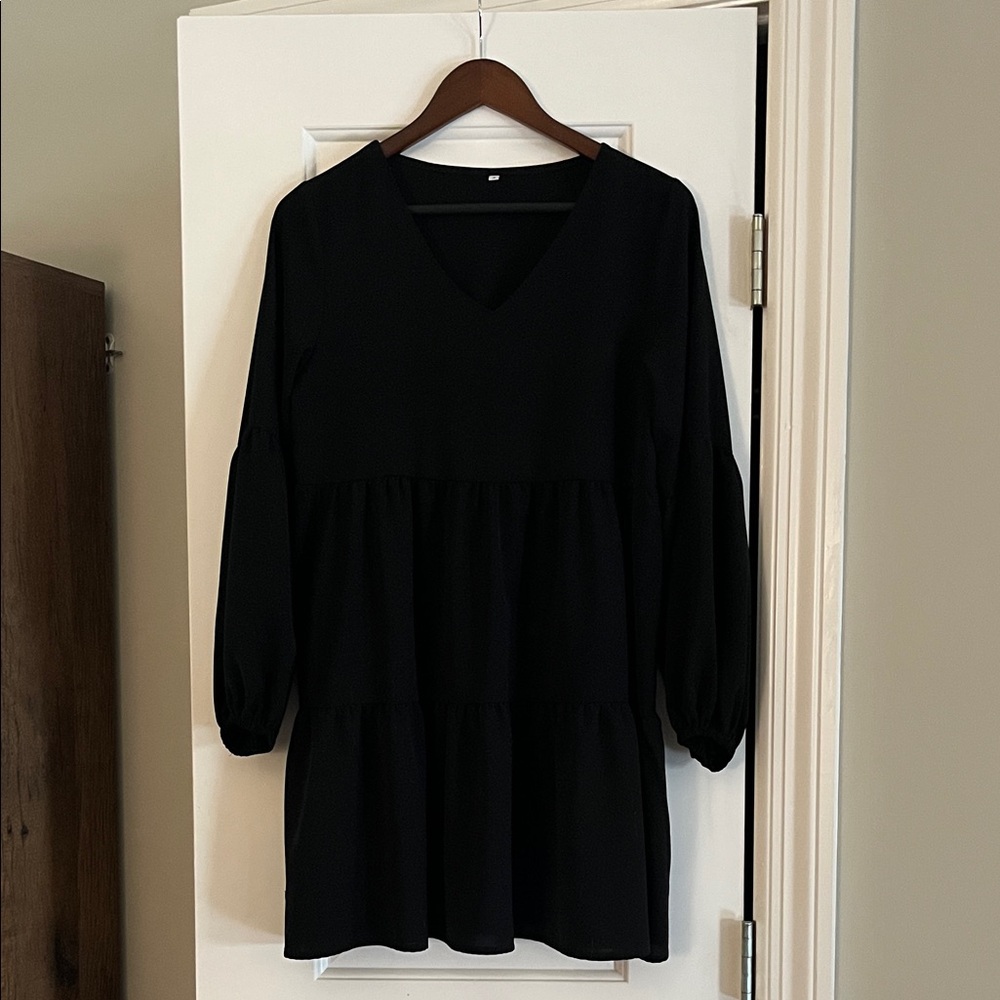 Black Ruffle Tiered Dress